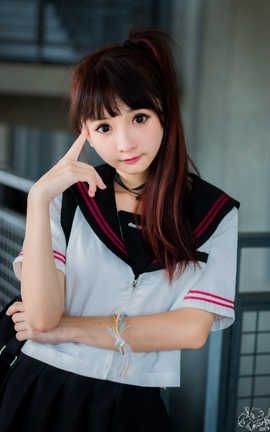 台湾网美 Wangmei 点点_甜美时装酷酷学生清新时装个性吊带#0042